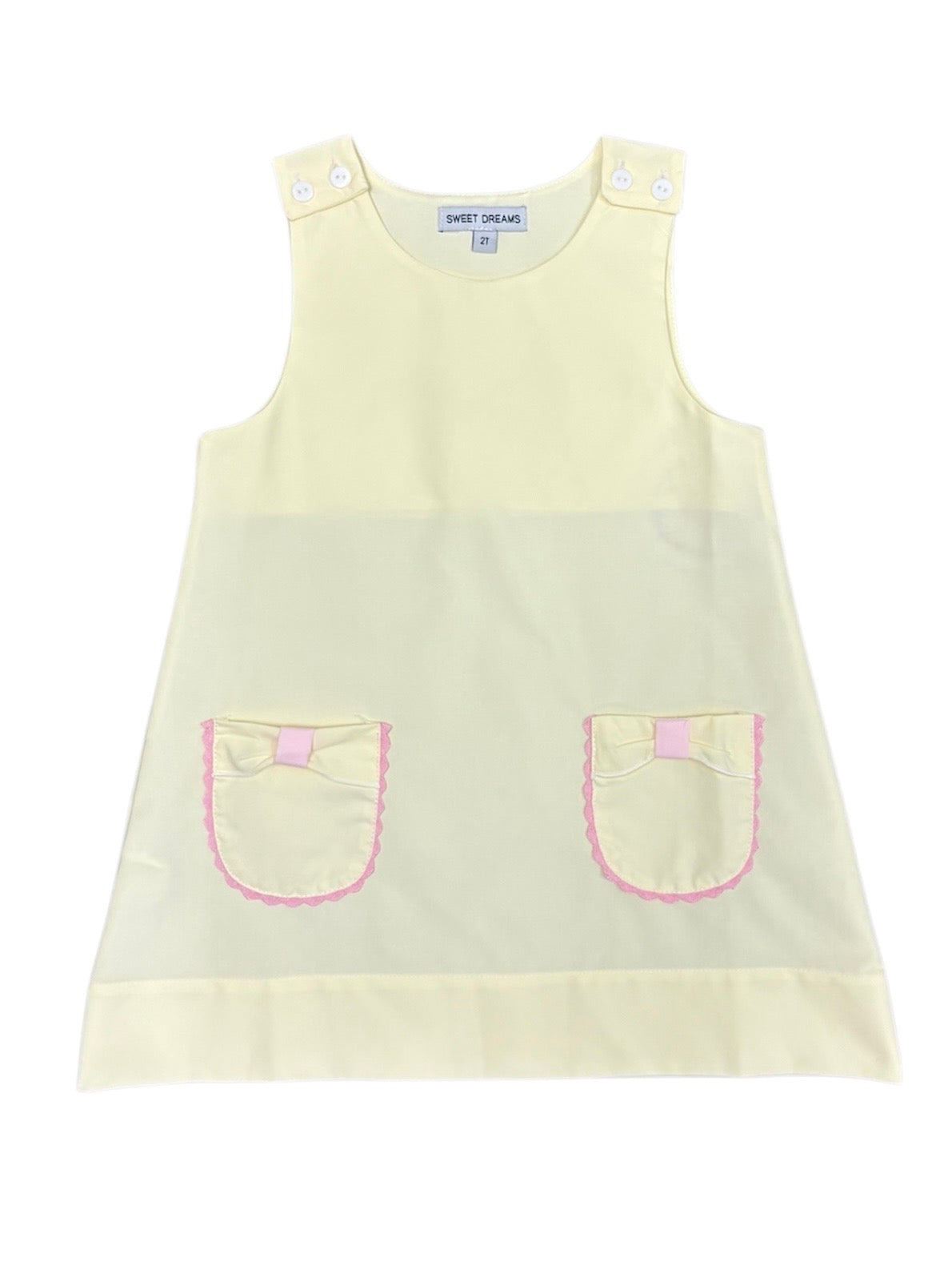 Yellow Bow Pocket Dress