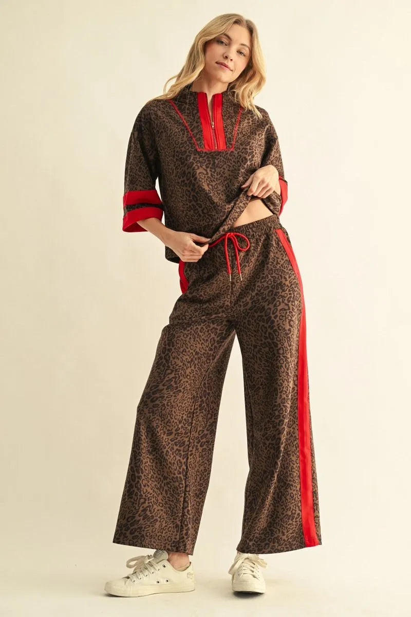 Faux Suede Leopard Pant