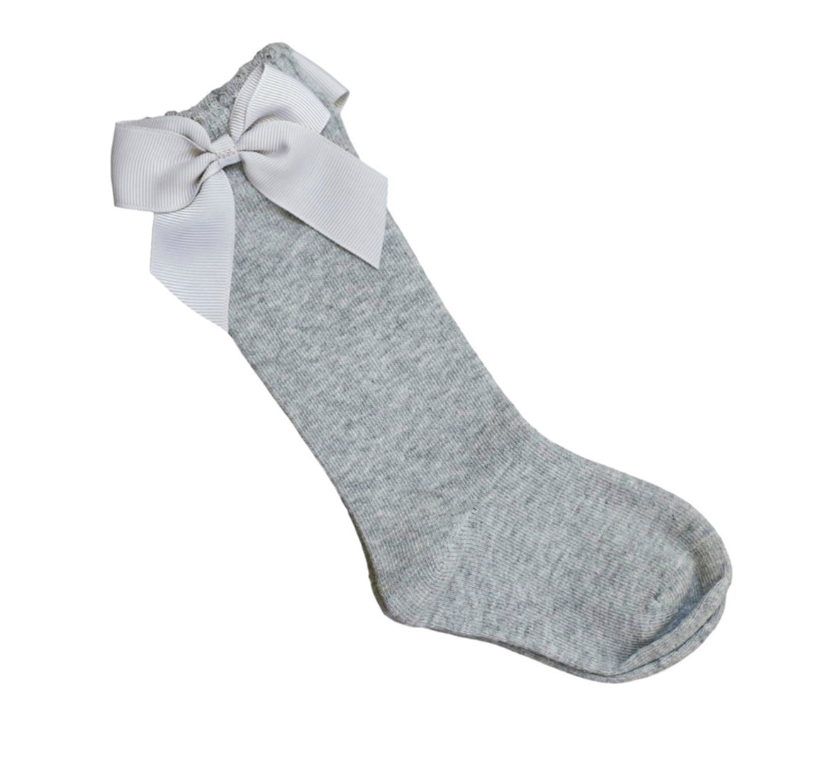 Grey Bow Knee Sock