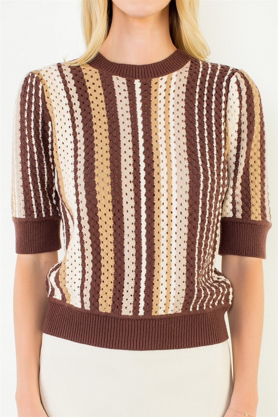 Multi Colored Stripe Knit Top