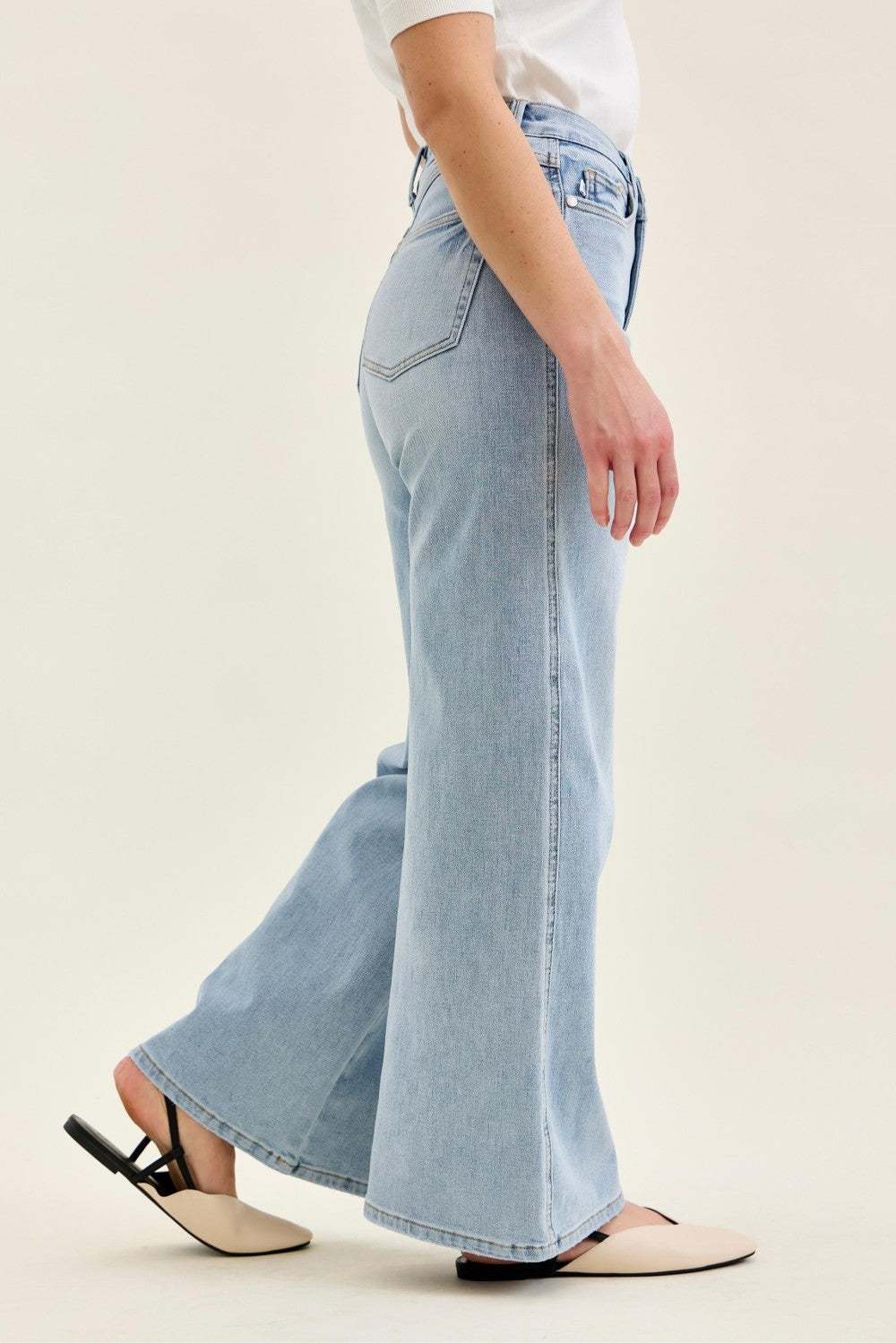 High Waisted Tummy Control Petite Retro Wide Jean
