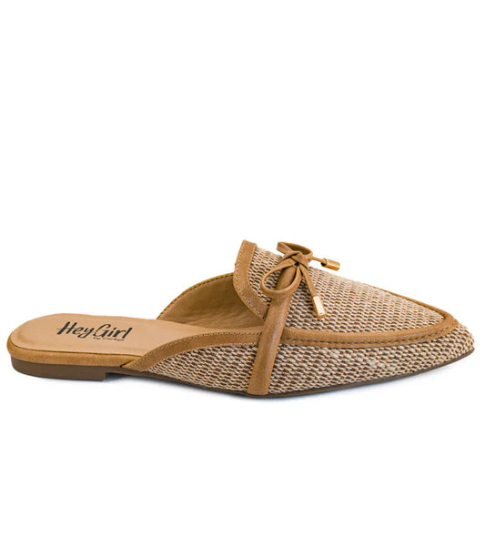 Caramel Raffia Mule