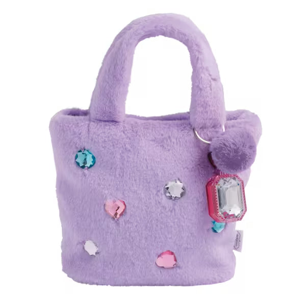 Light Purple Glitzy Purse And Lip Gloss Keychain Set
