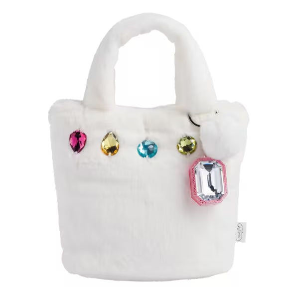 White Glitzy Purse And Lip Gloss Keychain Set