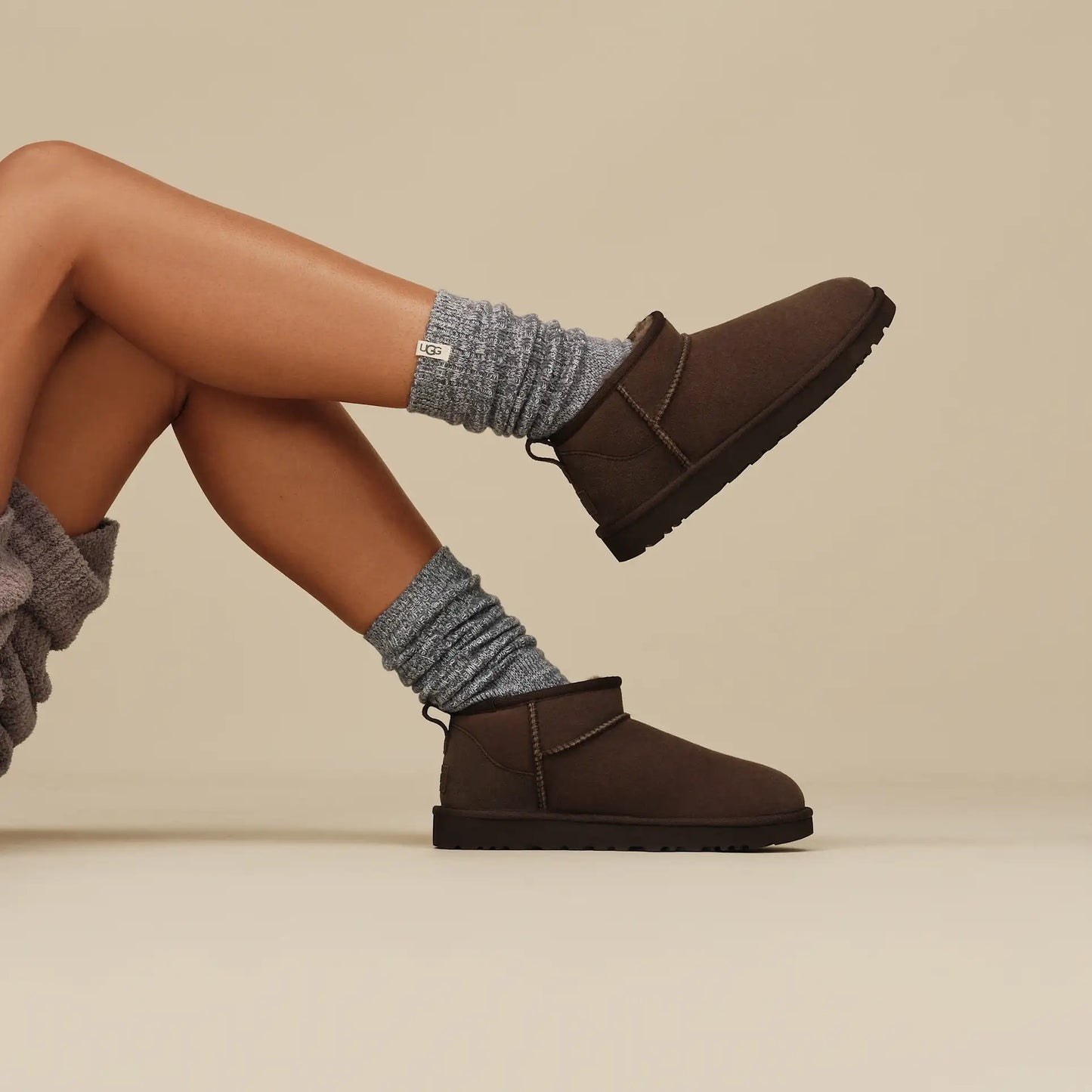 Rib Knit Slouchy Crew Sock - Nightfall