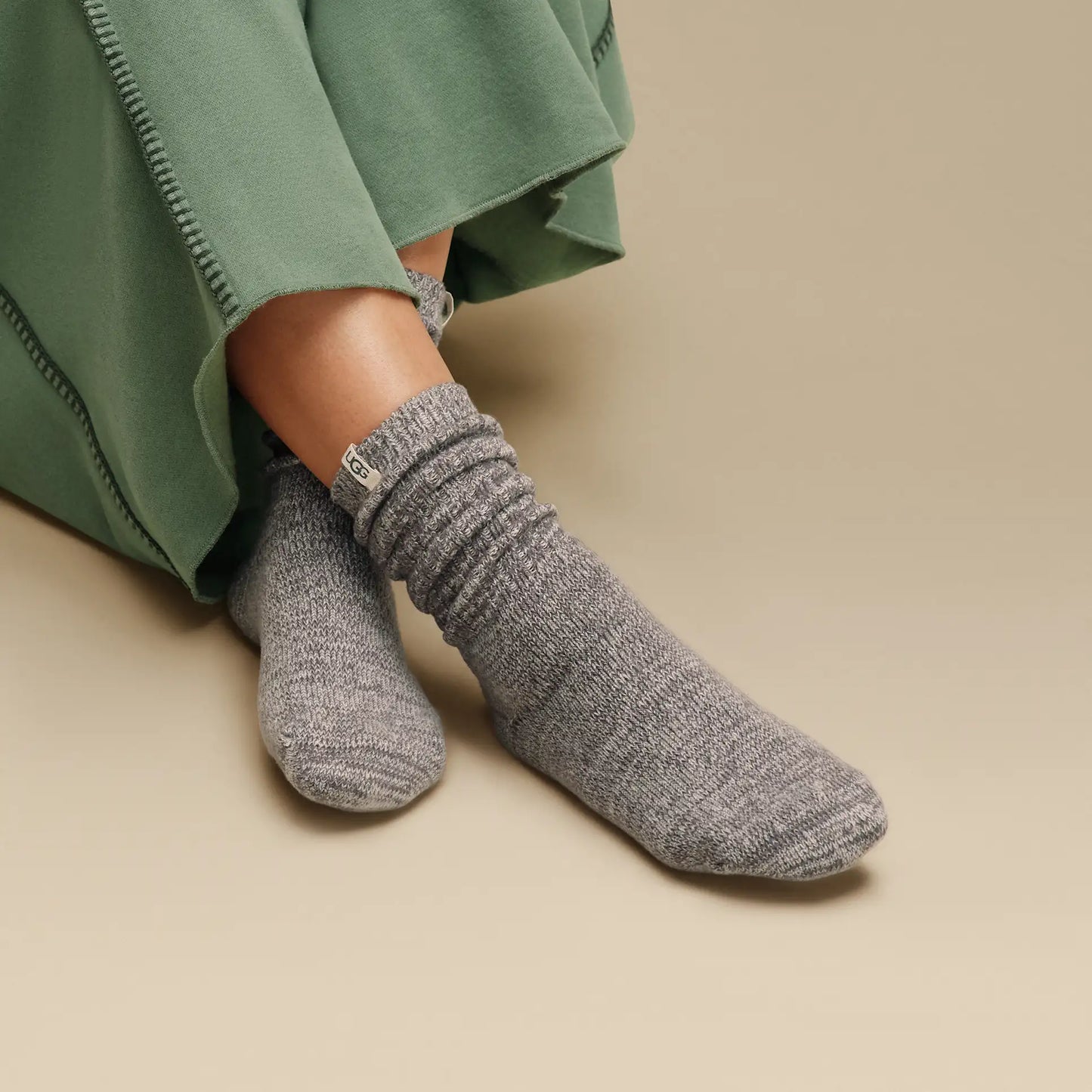 Rib Knit Slouchy Crew Sock - Nightfall