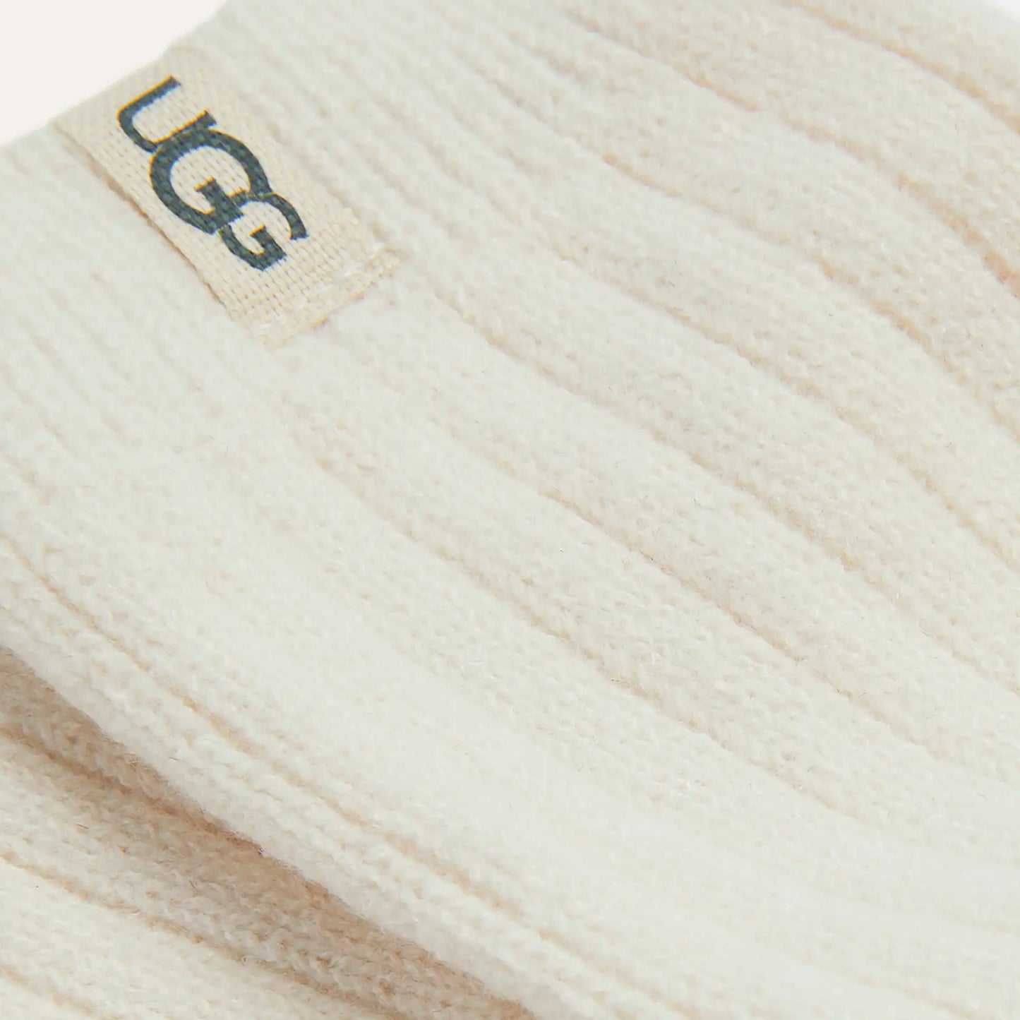 Rib Knit Slouchy Crew Sock - White