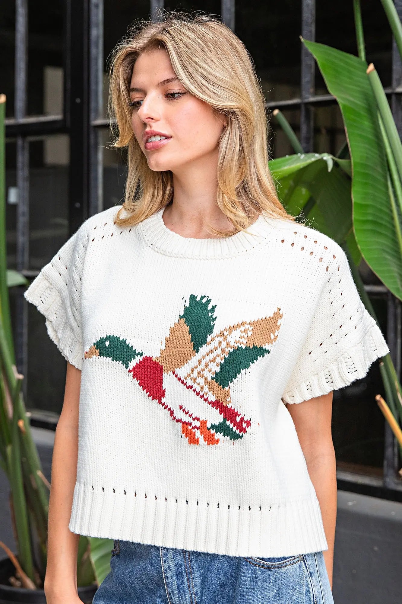 Mallard Short Sleeve Knit Top