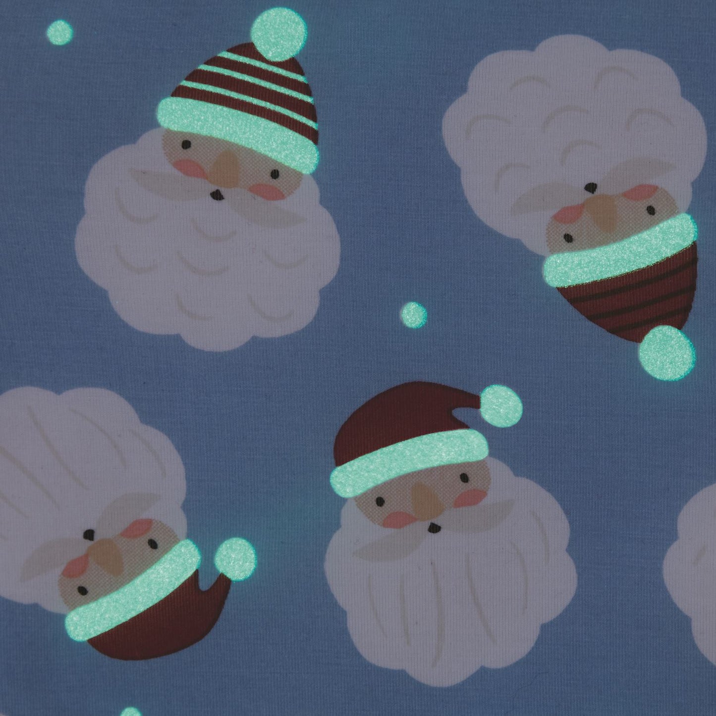 Blue Santa Glow Pj Set