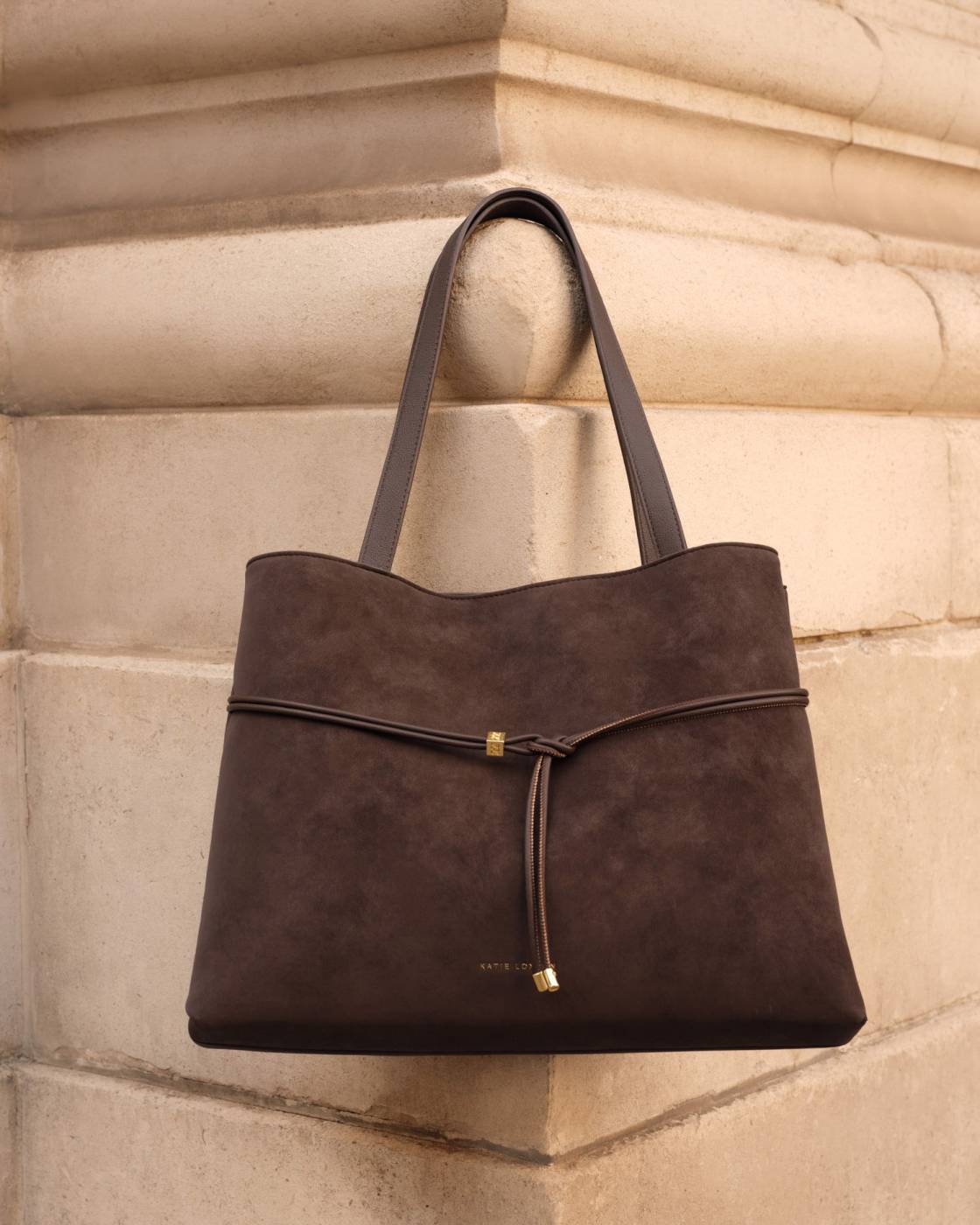 Lori Suedette Tote Bag in Bitter Chocolate