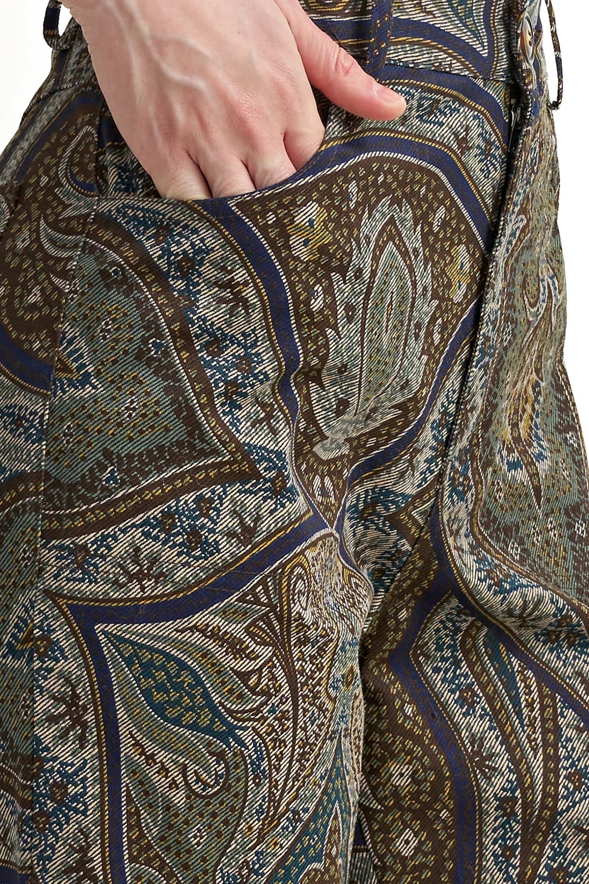 Farah Pant - Navy Paisley
