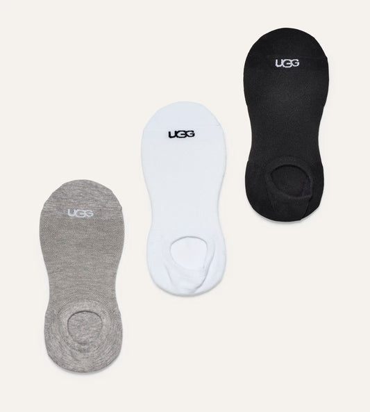 Stela No Show 3 Pack - White/Grey/Black