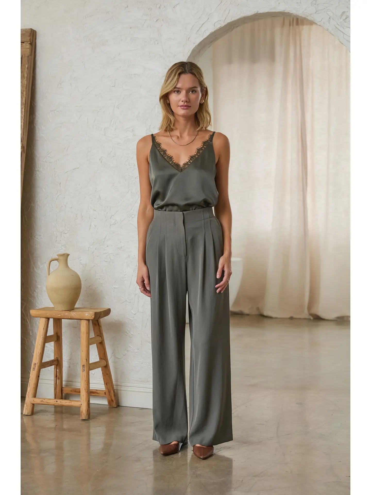 Two-Way Sleeveless Camisole - Olive