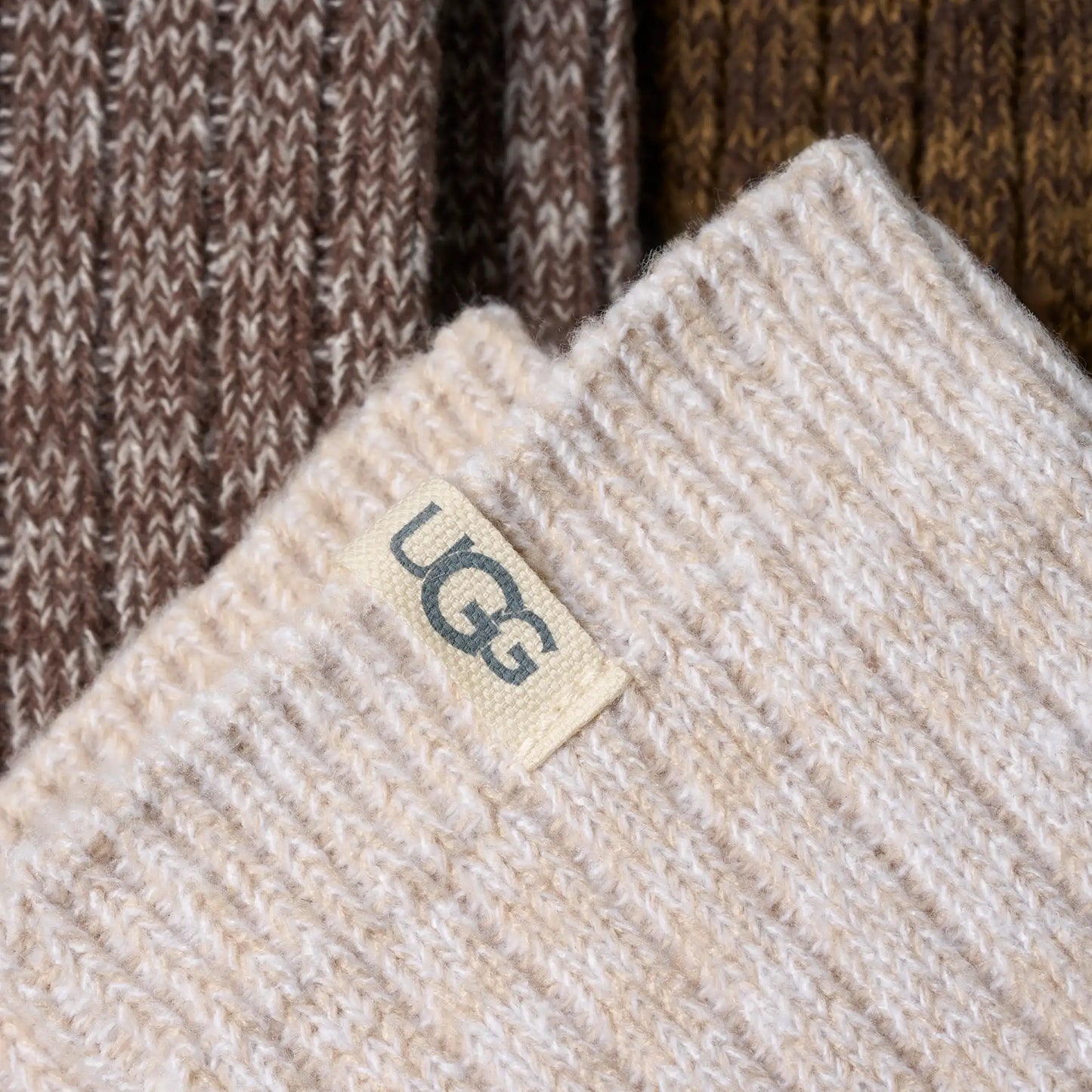 Rib Knit Slouchy Crew 3 Pack - Neutral
