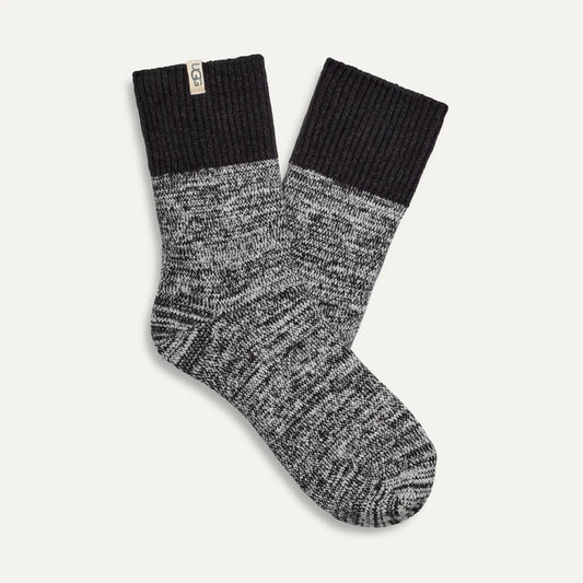 Rib Knit Slouchy Quarter - Black