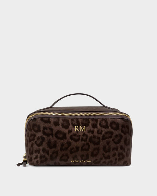 Soho Medium Makeup & Toiletry Bag - Chocolate Leopard