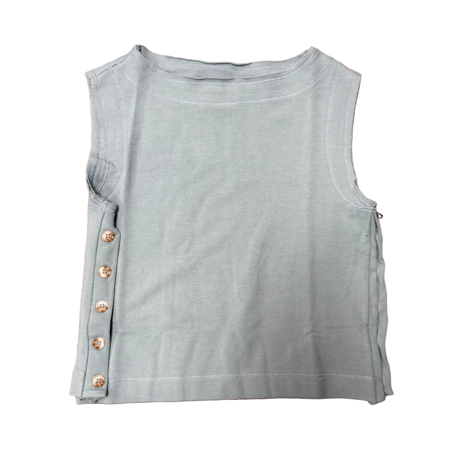 Ice Blue Button Side Tank
