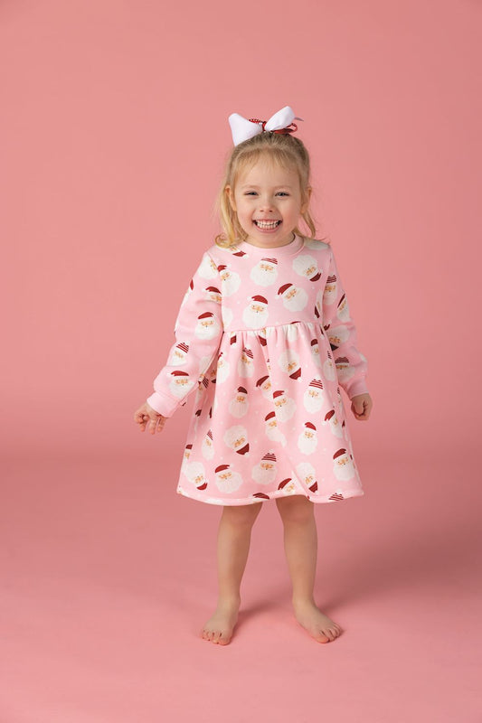 Pink Santa Sweatshirt Dress