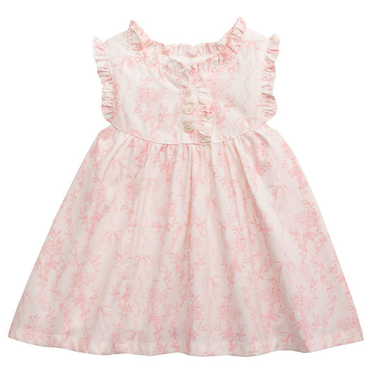 Pink Toile Baby Dress