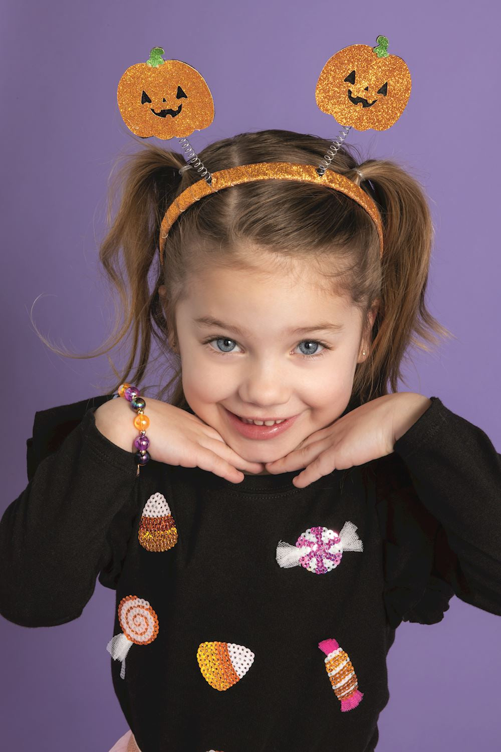 Black Halloween Candy Sequin Tee