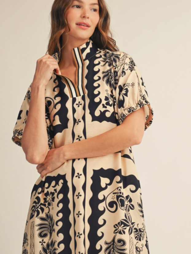 Short Sleeve Boho Floral Dress
