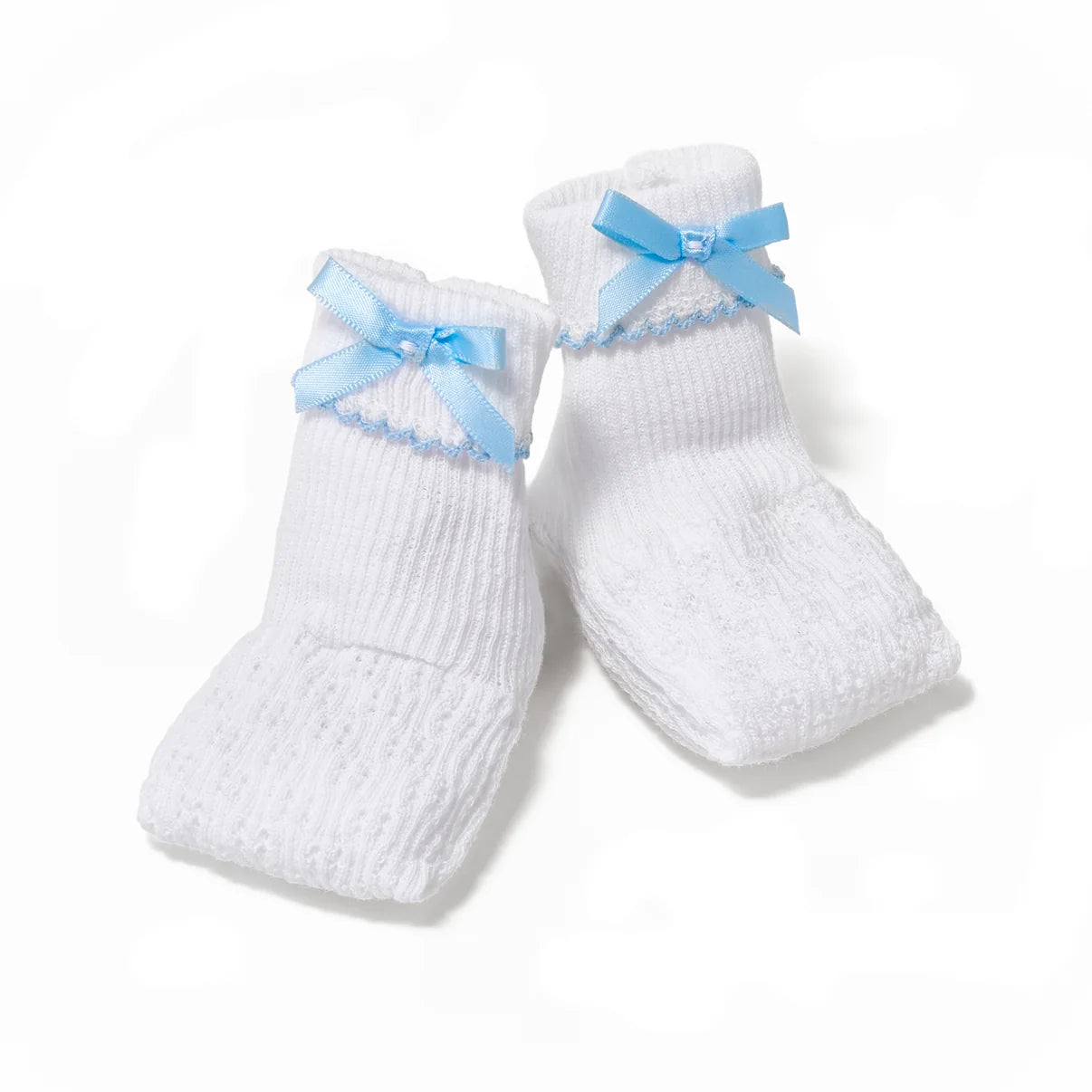 White Knit Booties w/ Bow