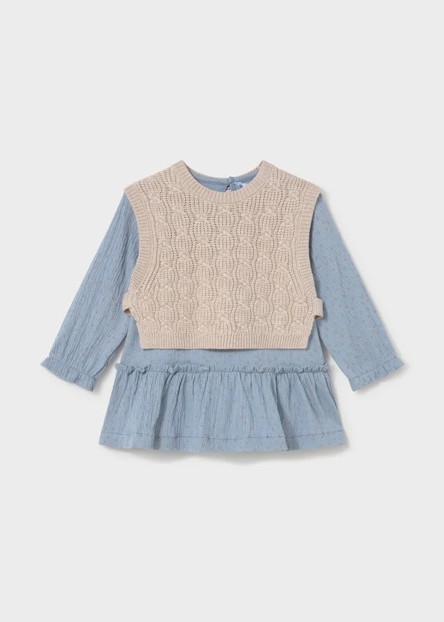 Blue Dress W/ Sweater Vest