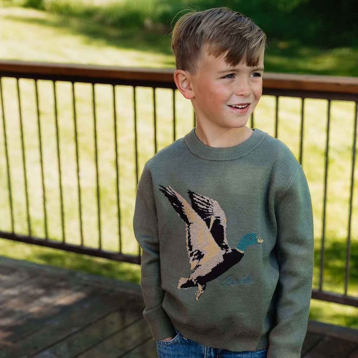 Cabin Sweater-Olive Duck