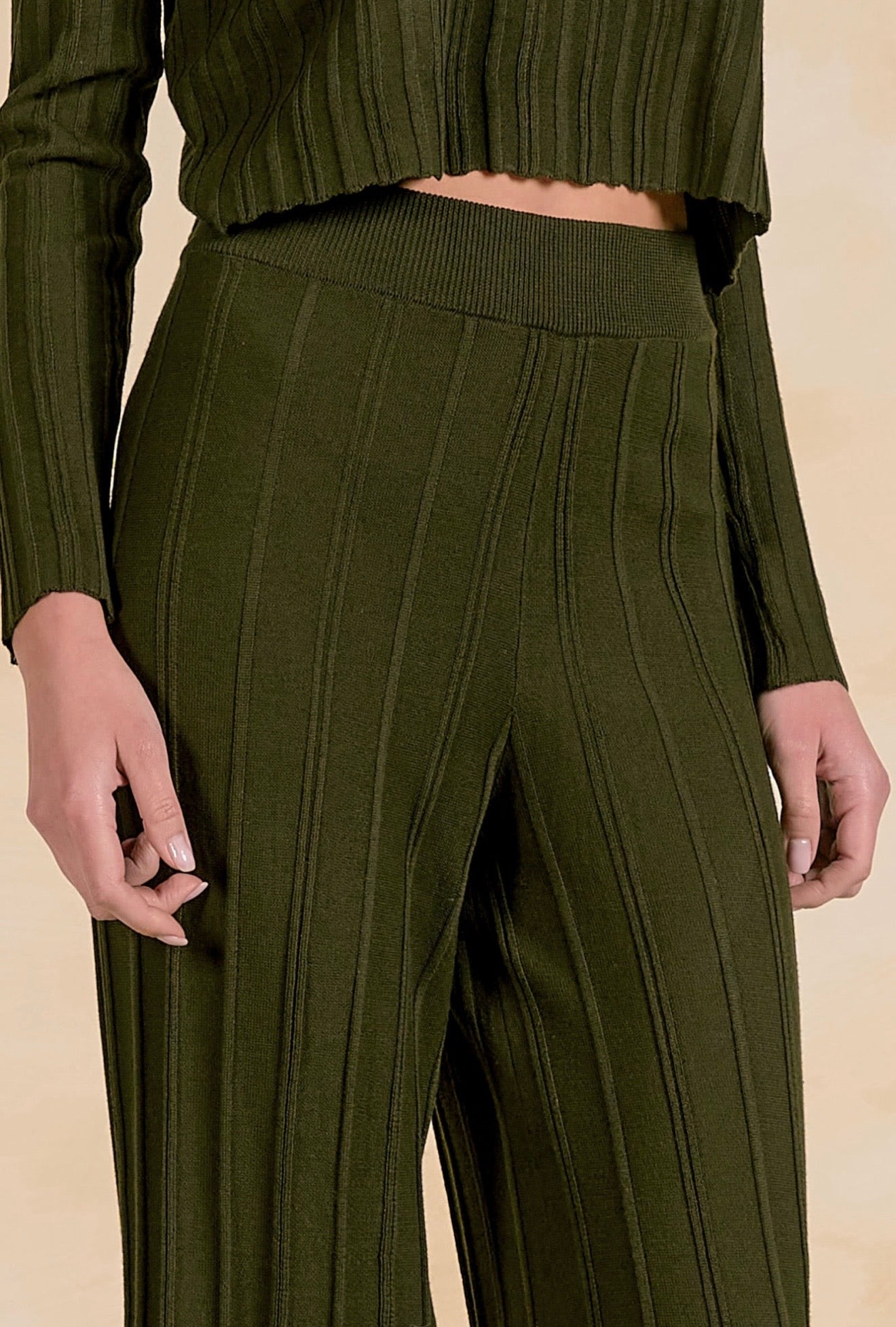 Ribbed Pull On Pant