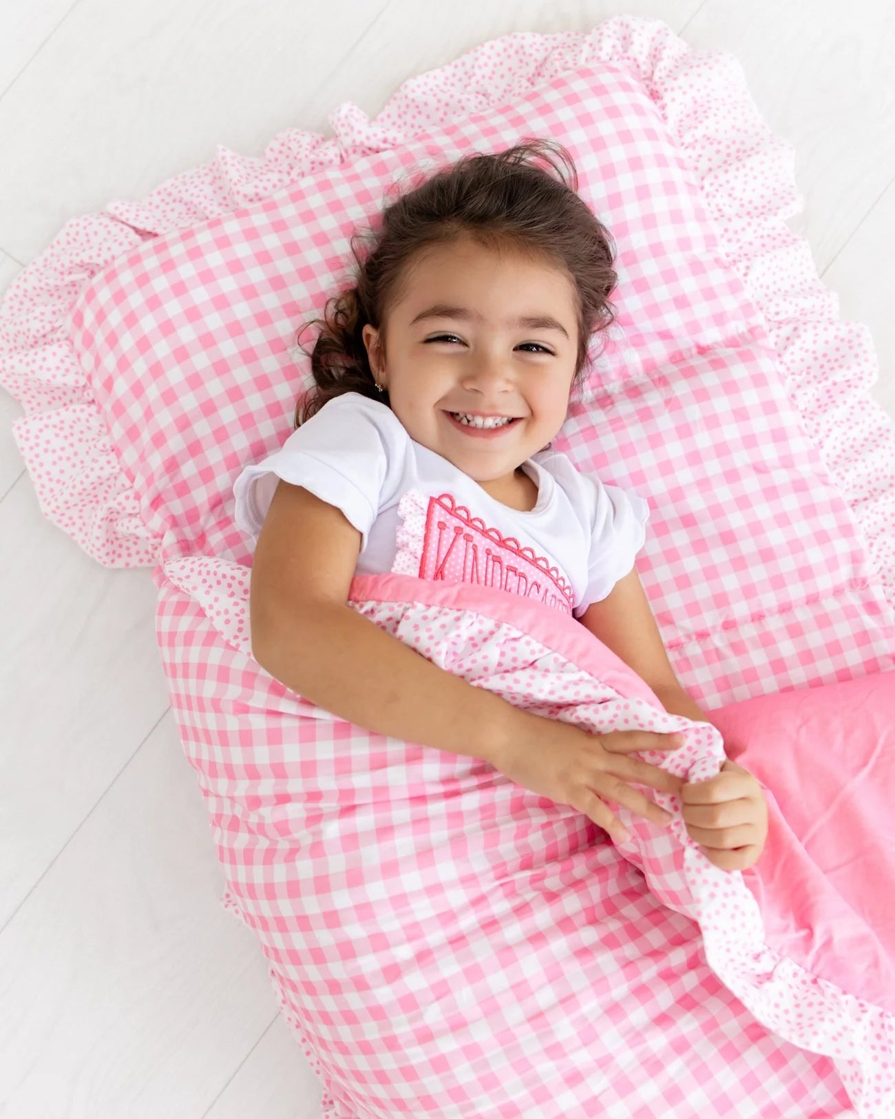 Pink Gingham Ruffle Nap Mat