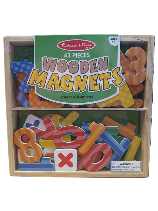 63pc Wooden Letters & Numbers Magnets
