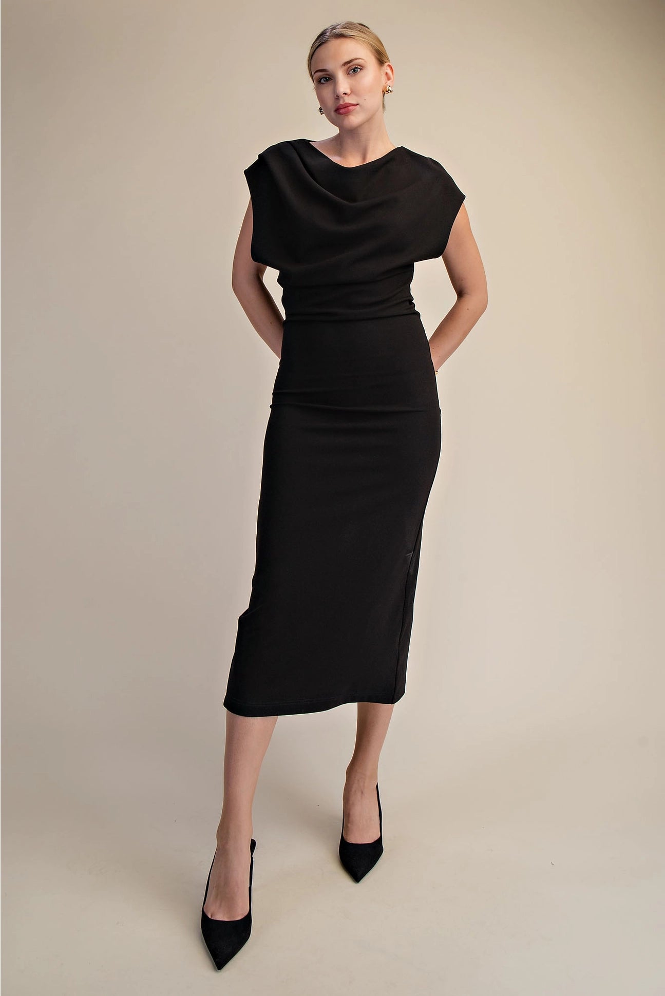 Draped Black Dress