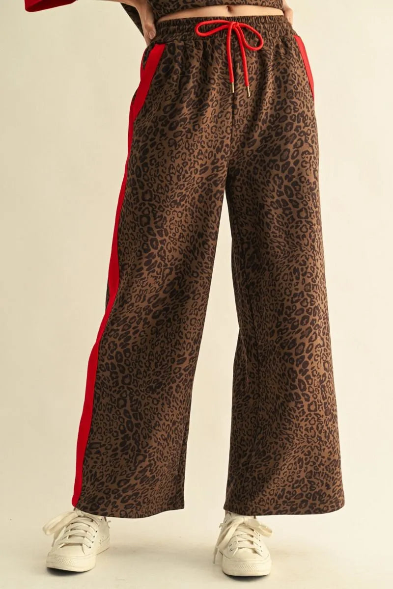 Faux Suede Leopard Pant