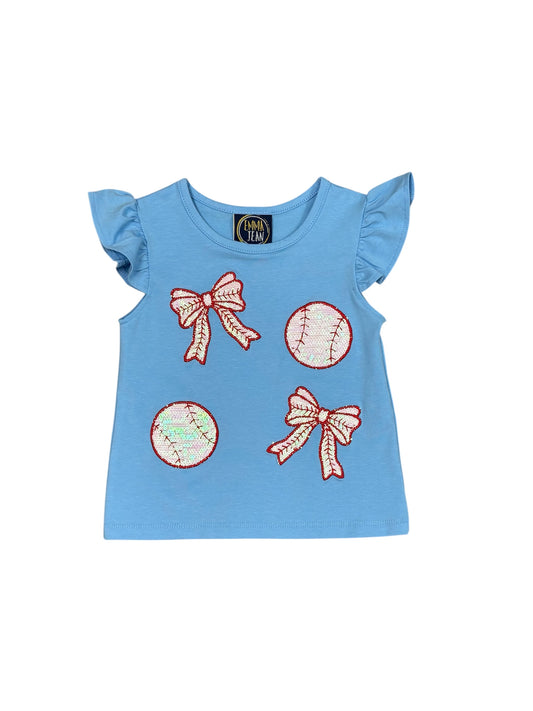 Sparkle Baseball Applique Tee