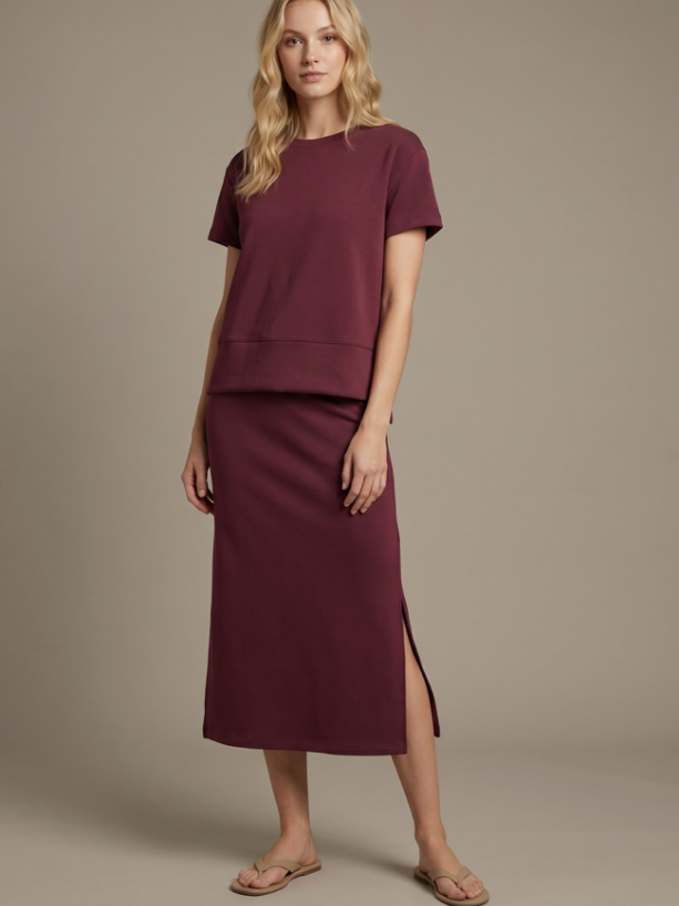 Chic Layered Soft Dress with Knit Top