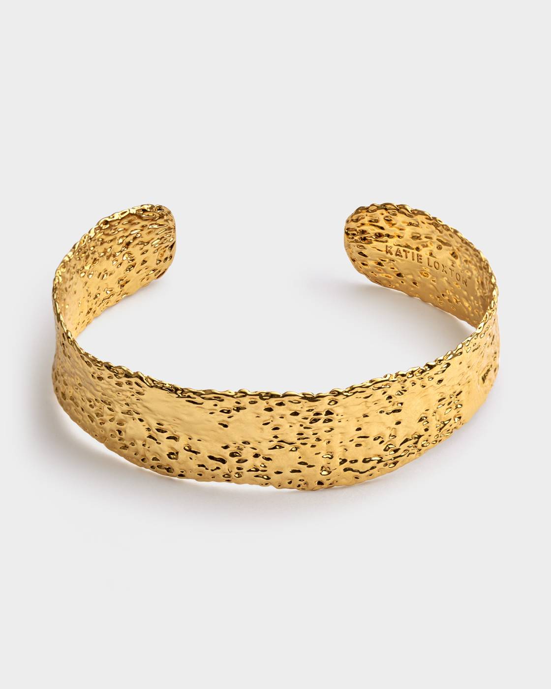 Luxe Lock Textured Waterproof Gold Bangle