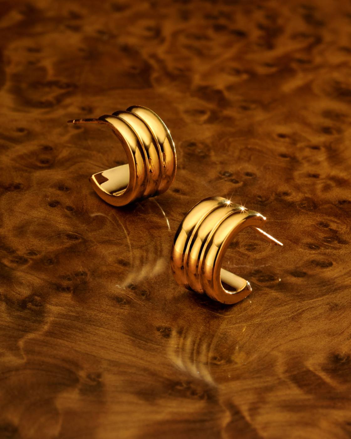 Hanna Waterproof Gold Huggie Hoop Earrings