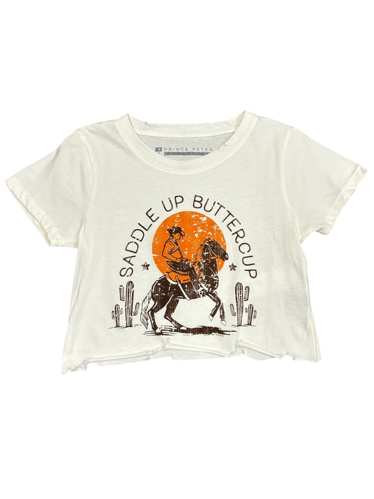 Saddle Up Buttercup Crop Graphic Tee