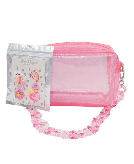 Pink Clear Camera Bag w/ Charms