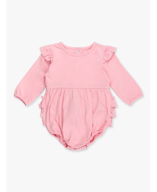 Pink Knit Flutter Bubble Romper