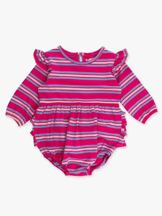 Stripe Knit Flutter Bubble Romper