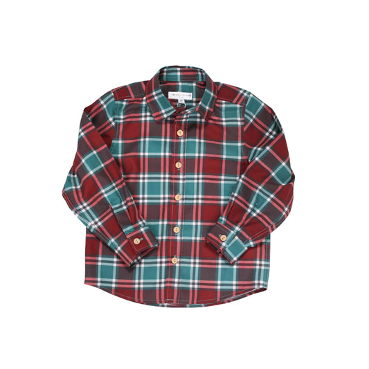 Button Down Top Holiday Plaid