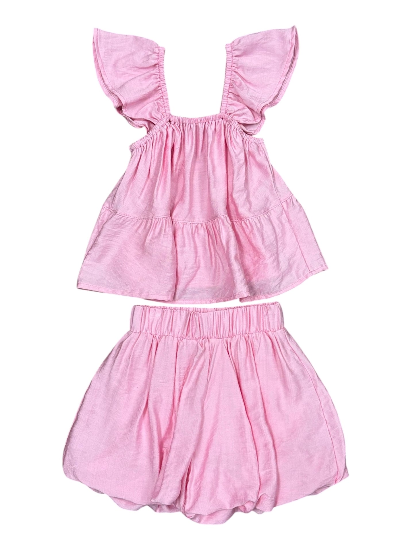 Pink Solid Bubble Short
