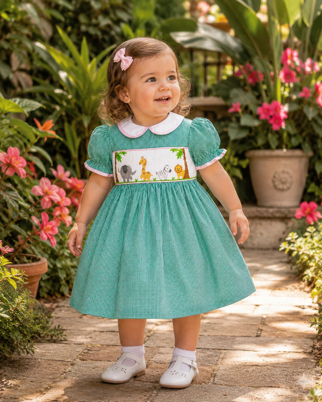 Smocked Safari Animal Dress