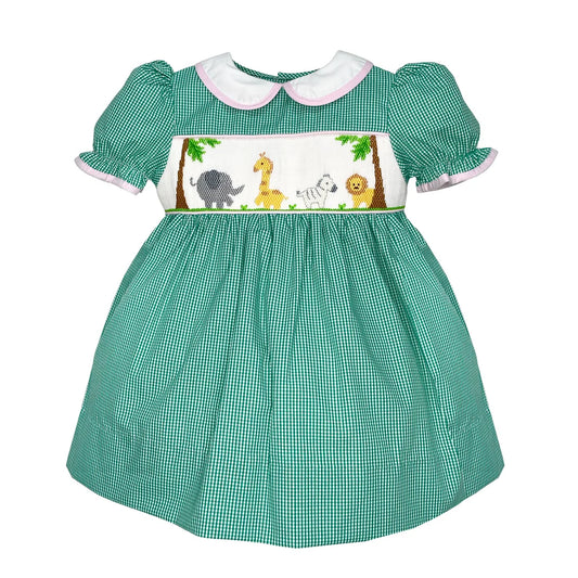 Smocked Safari Animal Dress