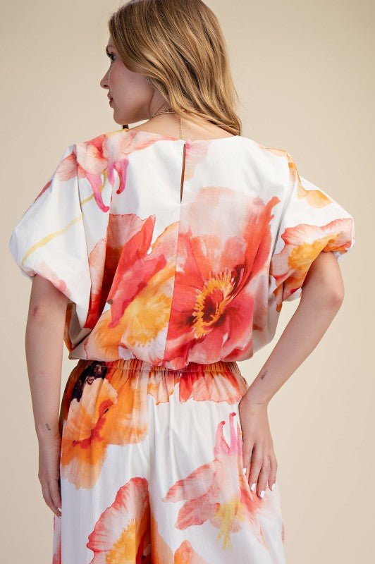 Ivory Floral Pant Set