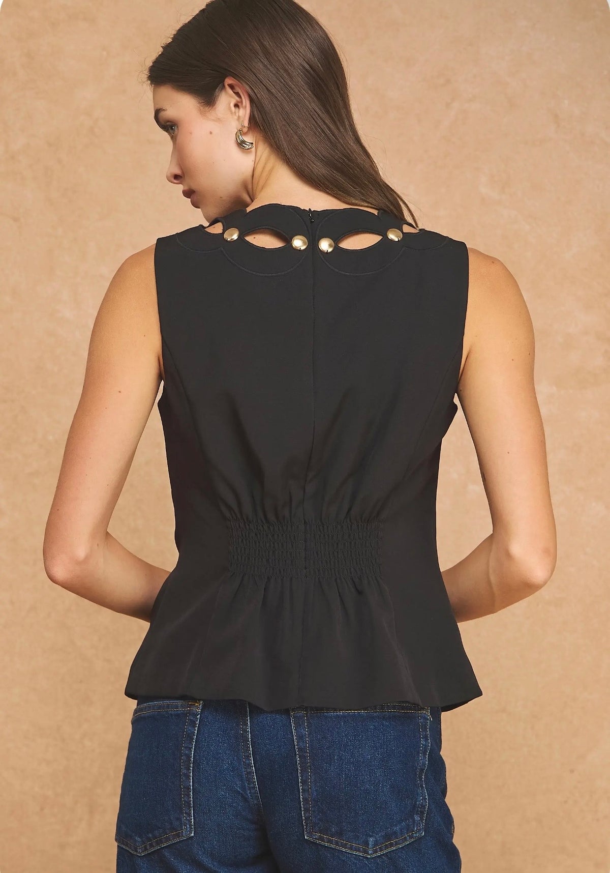 Black Neckline Detail Top
