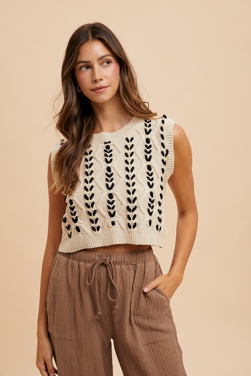 Contrast Stitch Sweater Vest