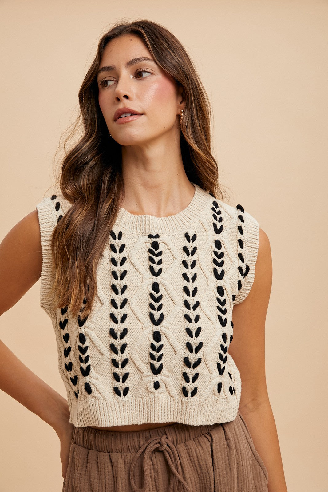 Contrast Stitch Sweater Vest