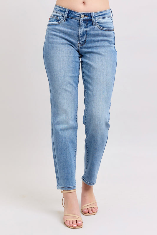 Mid Rise Vintage Wash Slim Fit With Cell Phone Pocket